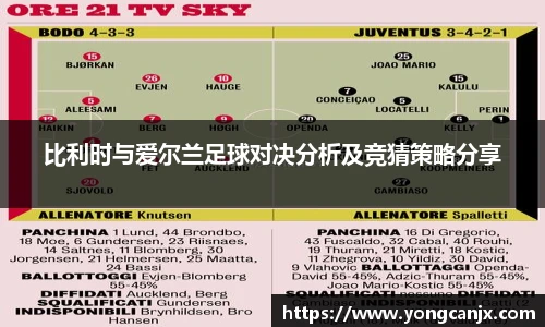 比利时与爱尔兰足球对决分析及竞猜策略分享